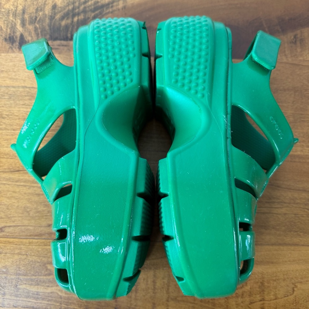 Crocs Stomp Fisherman High Shine Sandals Green Ivy Size US M4 | W6 #Patrick Day - Picture 5 of 11
